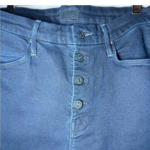 MOTHER denim The Pixie Ankle Fray Hem Jeans Holding Hands/Dark Blue Size 31